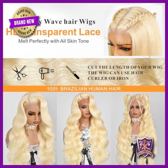 13x6 HD Lace Front Wig 28 Inch Body Wave Human Hair Glueless Pre Plucked